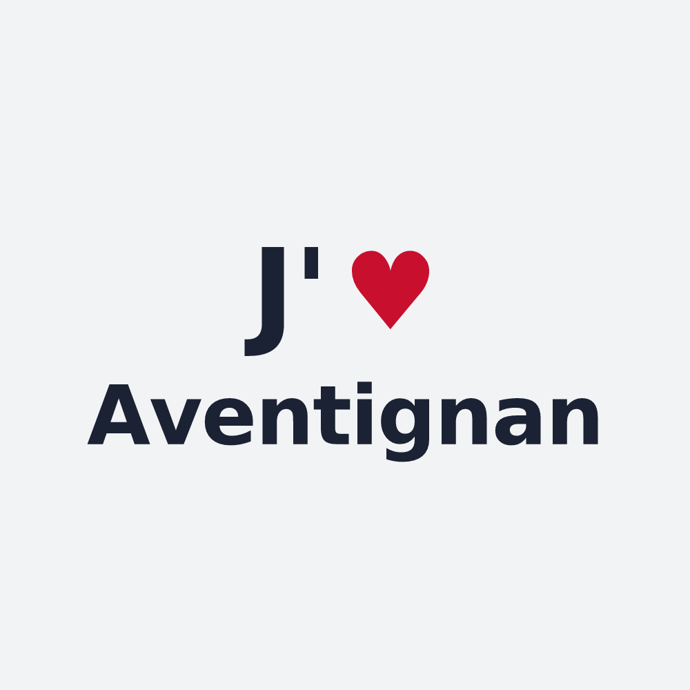 Poster personnalisé Aventignan — design « J'aime Aventignan » imprimé sur le poster