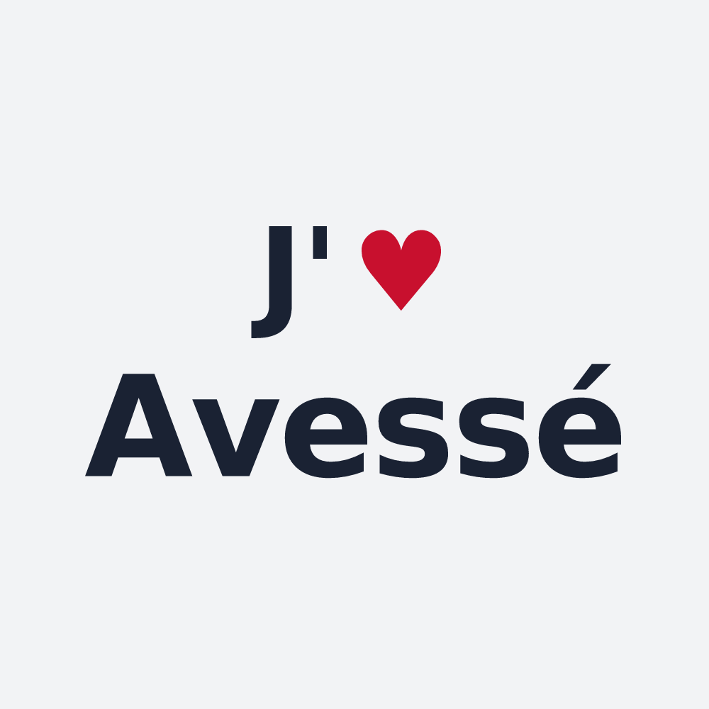 Poster personnalisé Avessé — design « J'aime Avessé » imprimé sur le poster