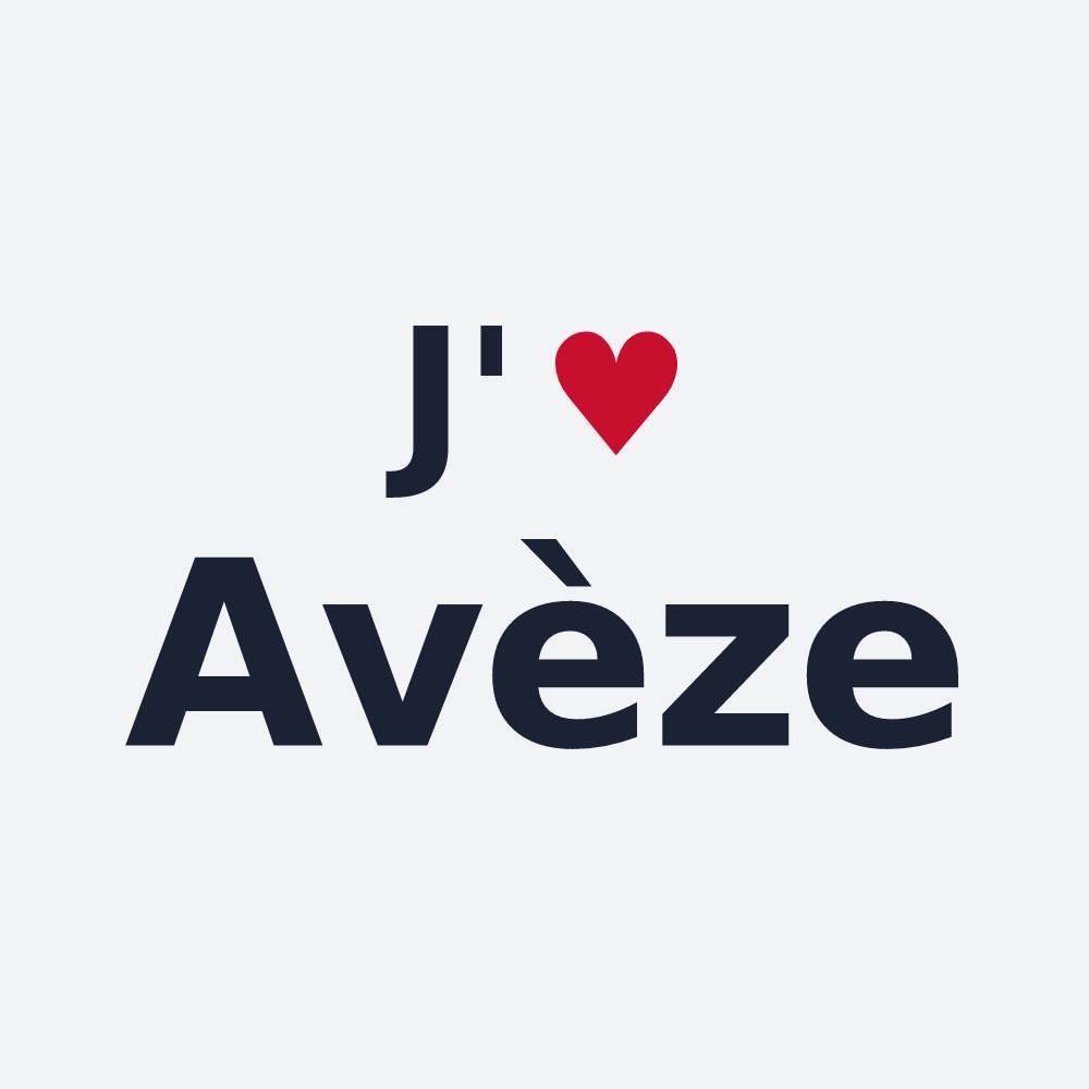 Poster personnalisé Avèze — design J'aime Avèze