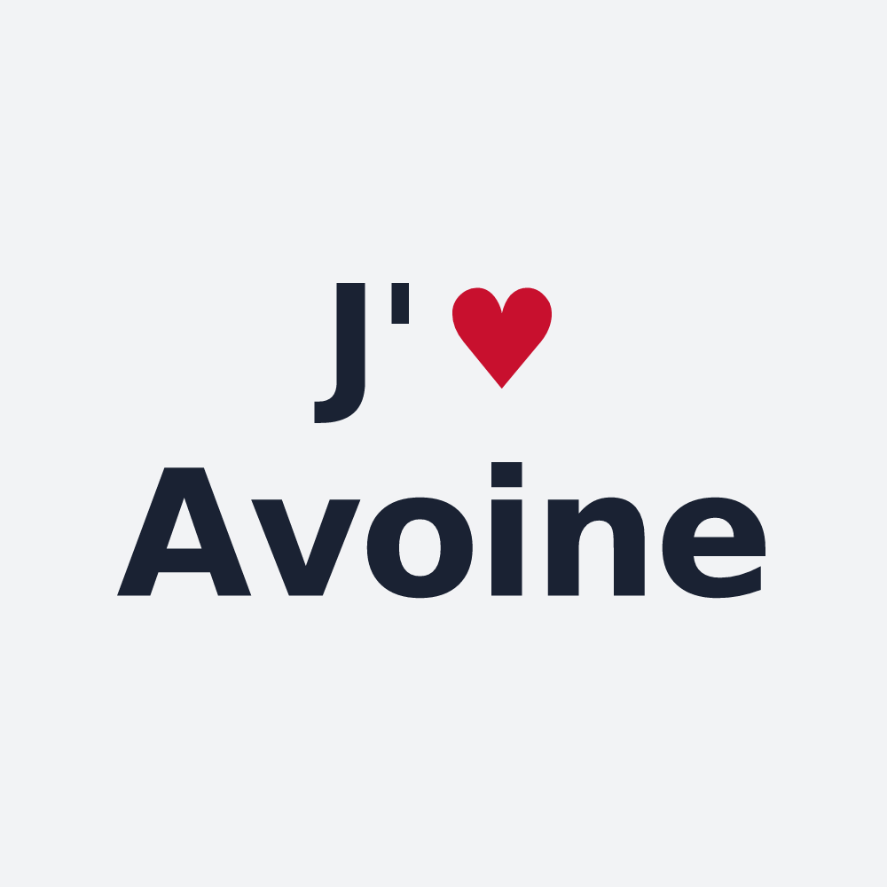 Poster personnalisé Avoine — design « J'aime Avoine » imprimé sur le poster