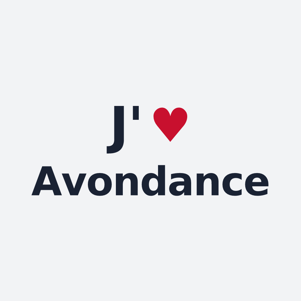 Poster personnalisé Avondance — design « J'aime Avondance » imprimé sur le poster
