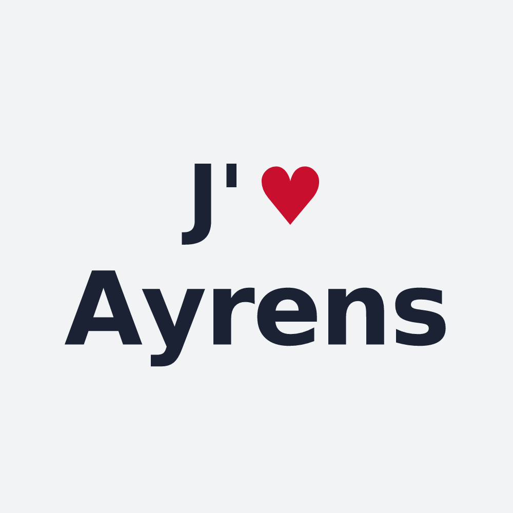 Poster personnalisé Ayrens — design J'aime Ayrens