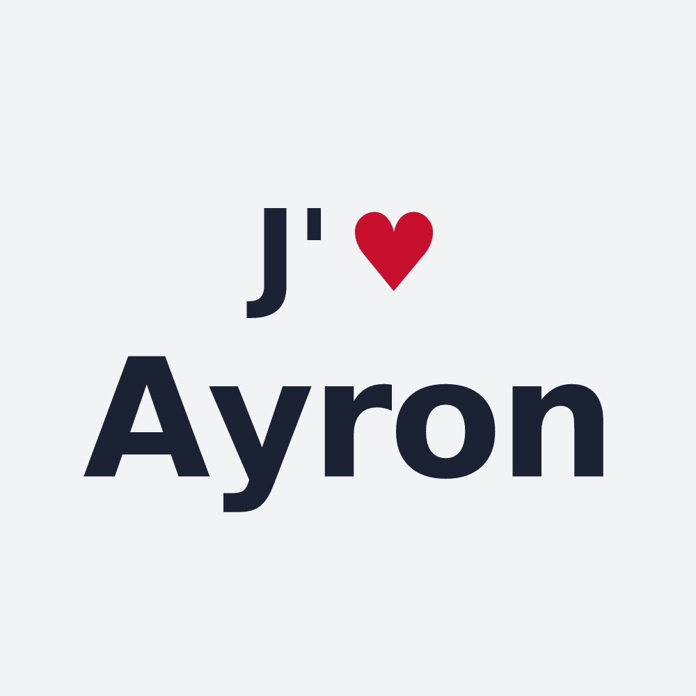 Poster personnalisé Ayron — design « J'aime Ayron » imprimé sur le poster