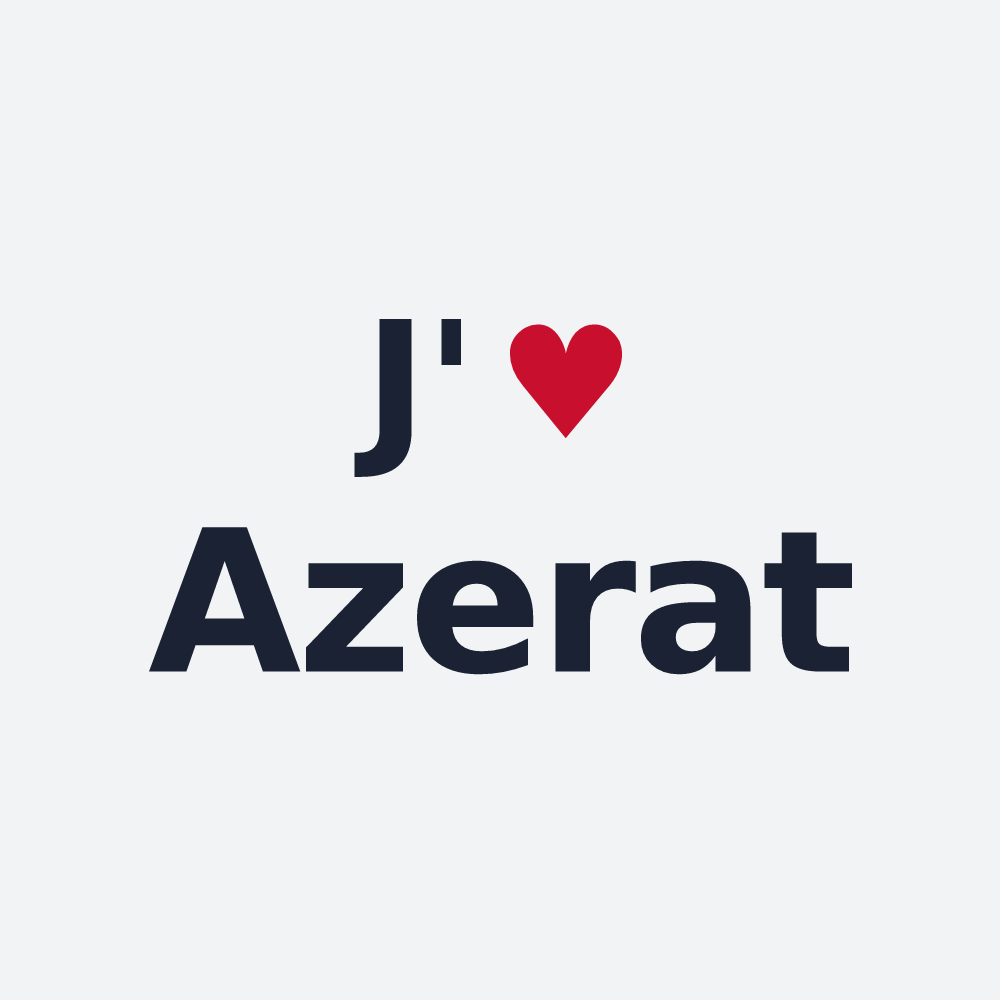 Poster personnalisé Azerat — design « J'aime Azerat » imprimé sur le poster