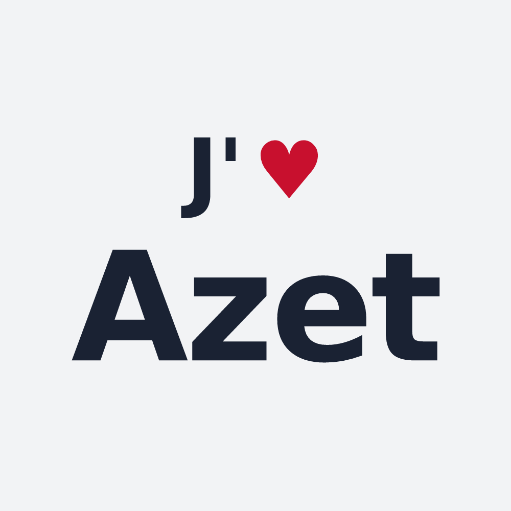 Poster personnalisé Azet — design « J'aime Azet » imprimé sur le poster
