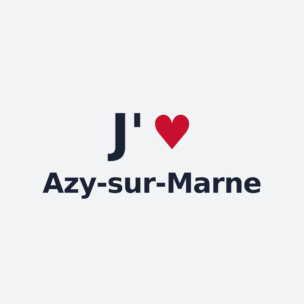 Poster personnalisé Azy-sur-Marne — design « J'aime Azy-sur-Marne » imprimé sur le poster