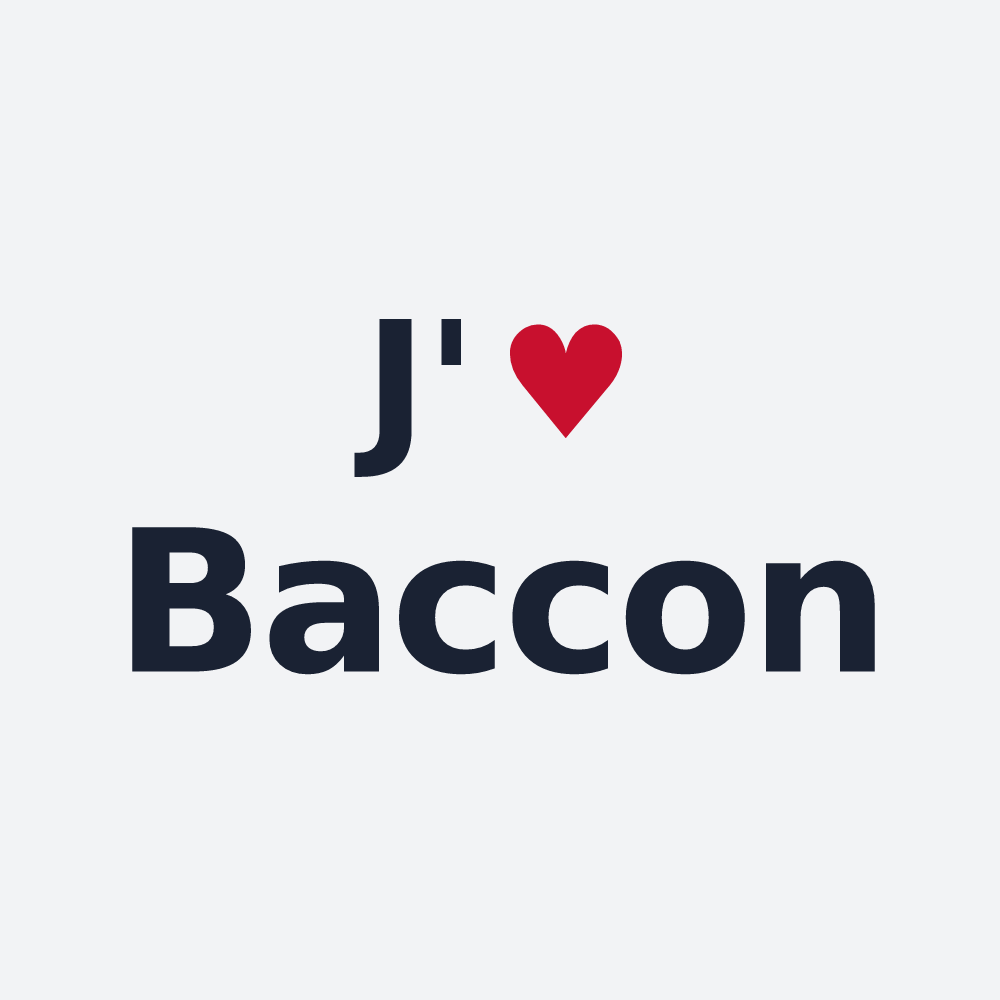 Poster personnalisé Baccon — design J'aime Baccon