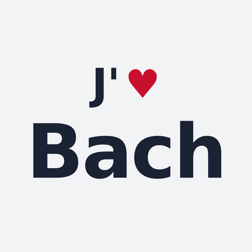 Poster personnalisé Bach — design J'aime Bach