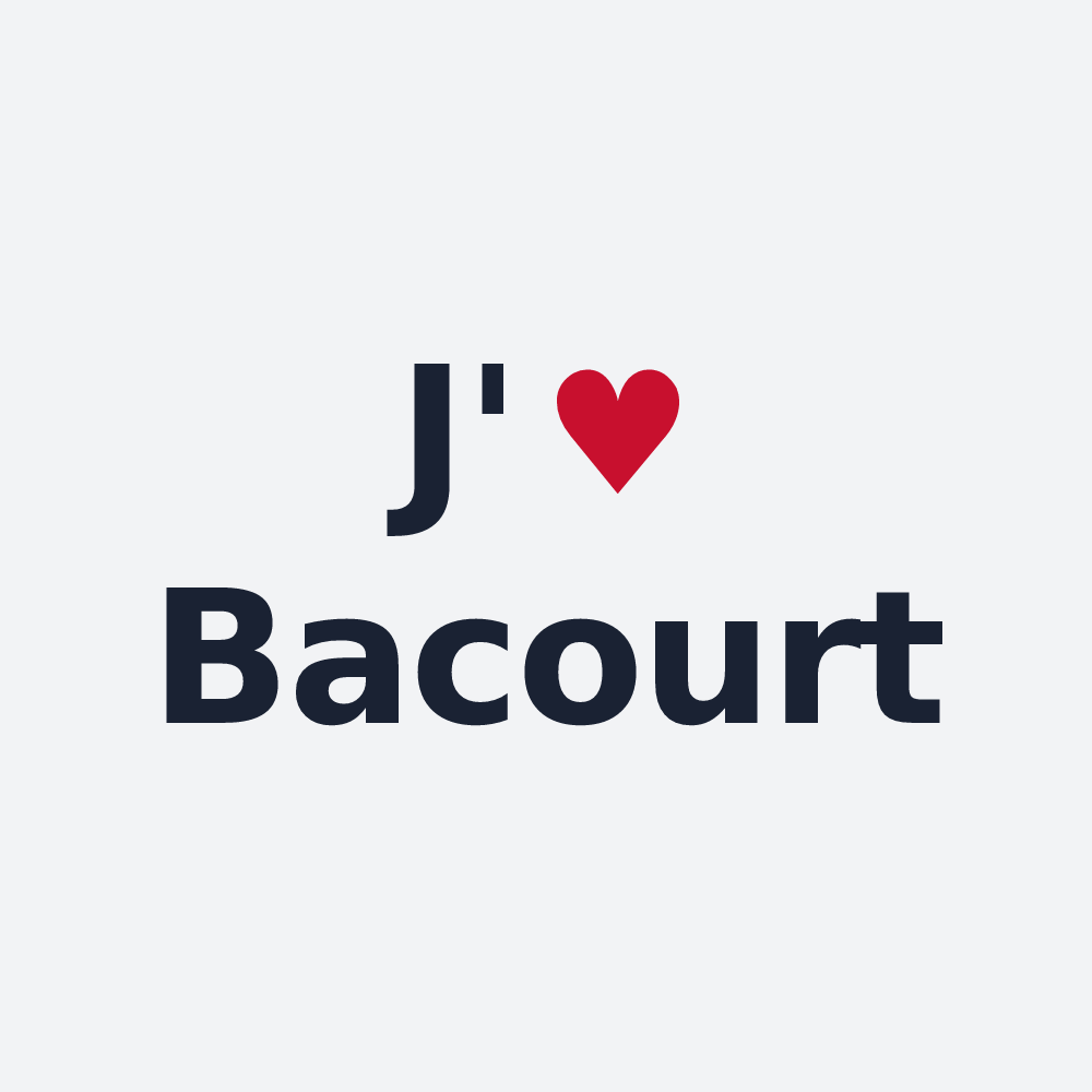 Poster personnalisé Bacourt — design J'aime Bacourt