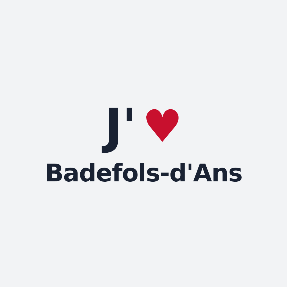 Poster personnalisé Badefols-d'Ans — design J'aime Badefols-d'Ans