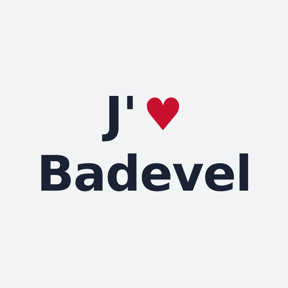 Poster personnalisé Badevel — design J'aime Badevel