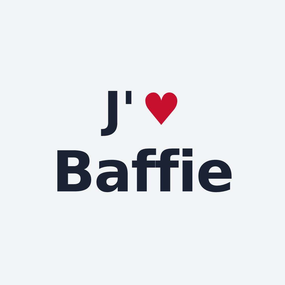 Poster personnalisé Baffie — design « J'aime Baffie » imprimé sur le poster