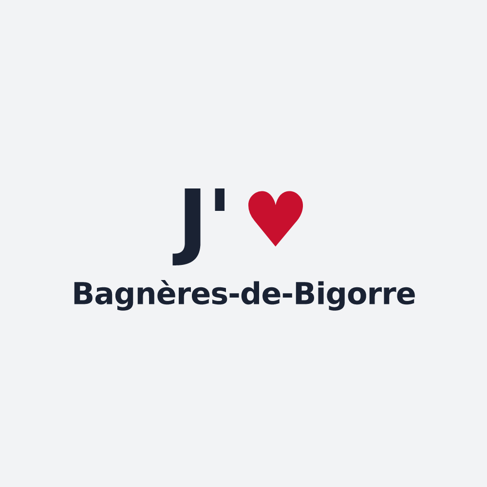 Poster personnalisé Bagnères-de-Bigorre — design « J'aime Bagnères-de-Bigorre » imprimé sur le poster
