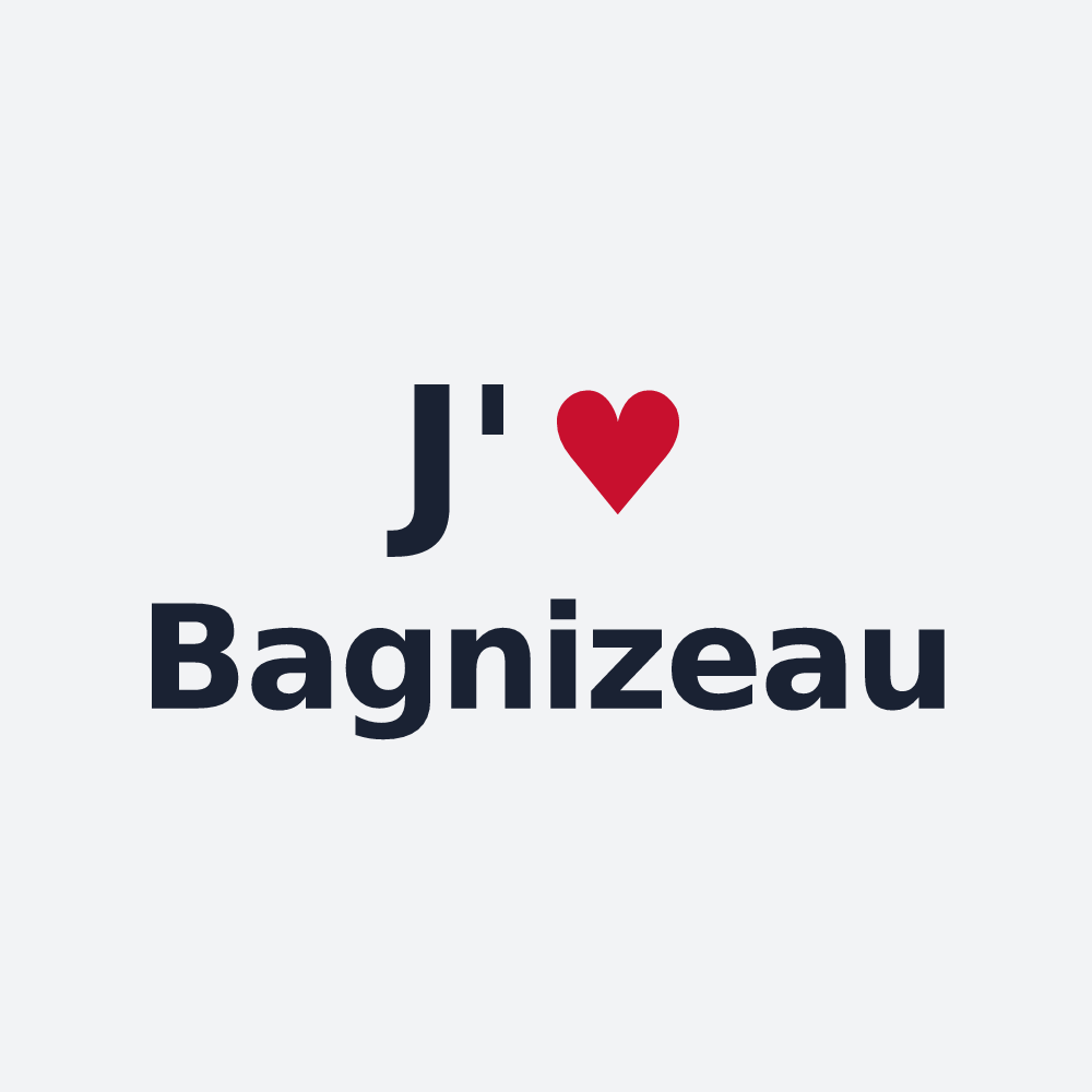 Poster personnalisé Bagnizeau — design « J'aime Bagnizeau » imprimé sur le poster