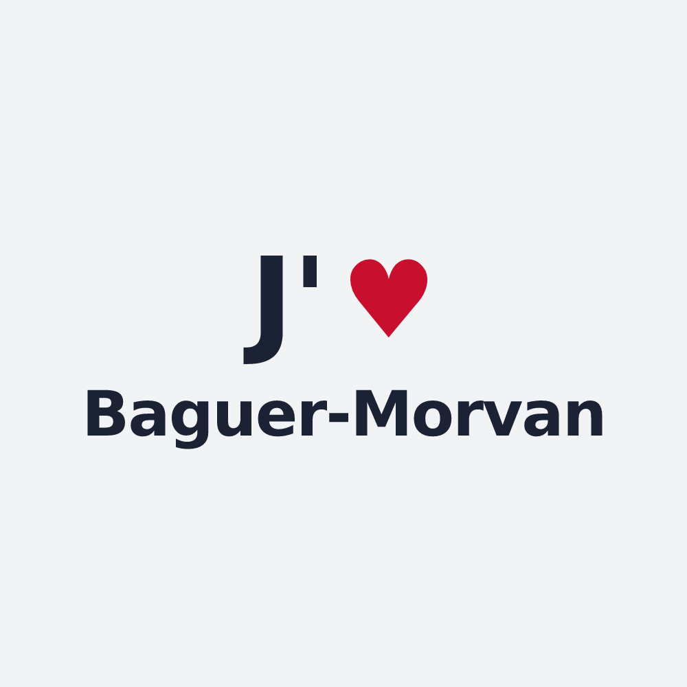 Poster personnalisé Baguer-Morvan — design « J'aime Baguer-Morvan » imprimé sur le poster