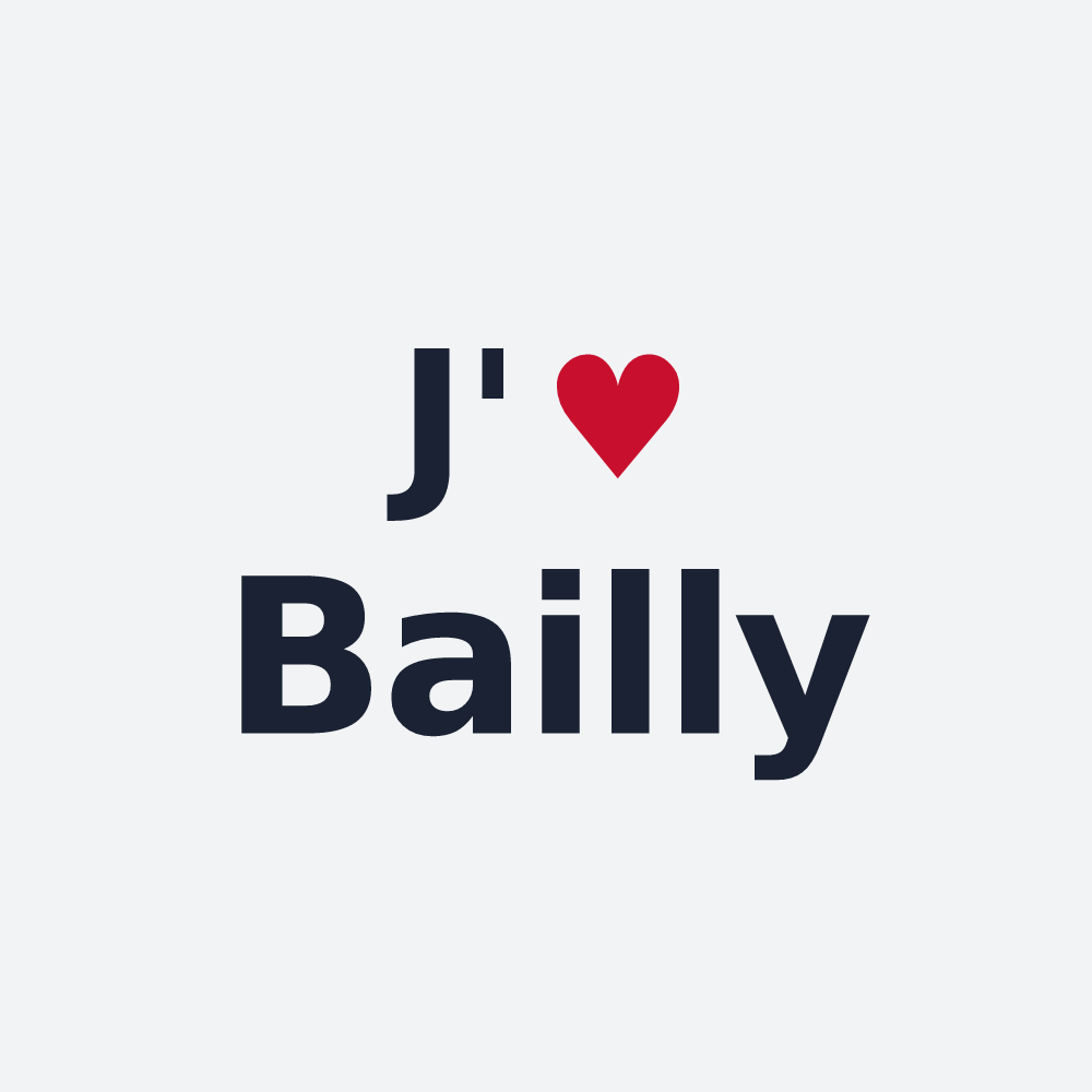 Poster personnalisé Bailly — design J'aime Bailly