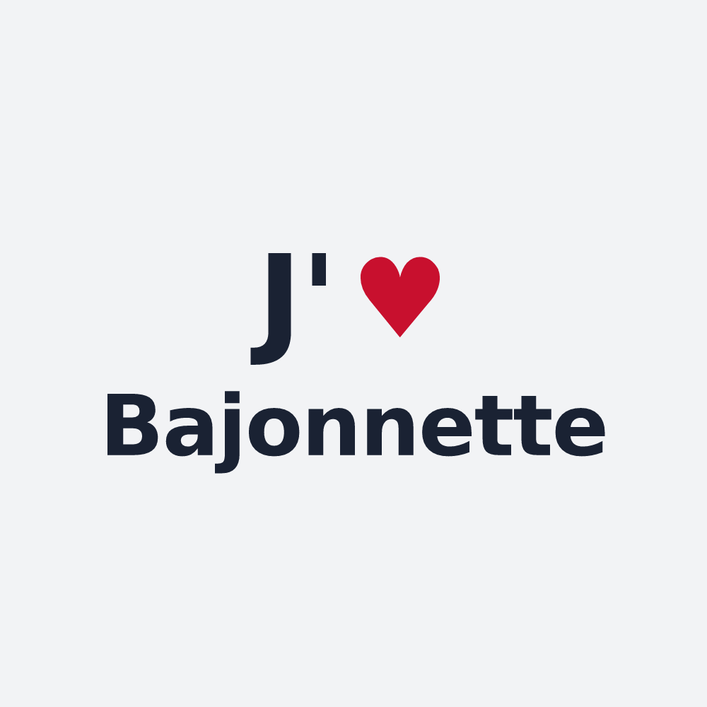 Poster personnalisé Bajonnette — design « J'aime Bajonnette » imprimé sur le poster