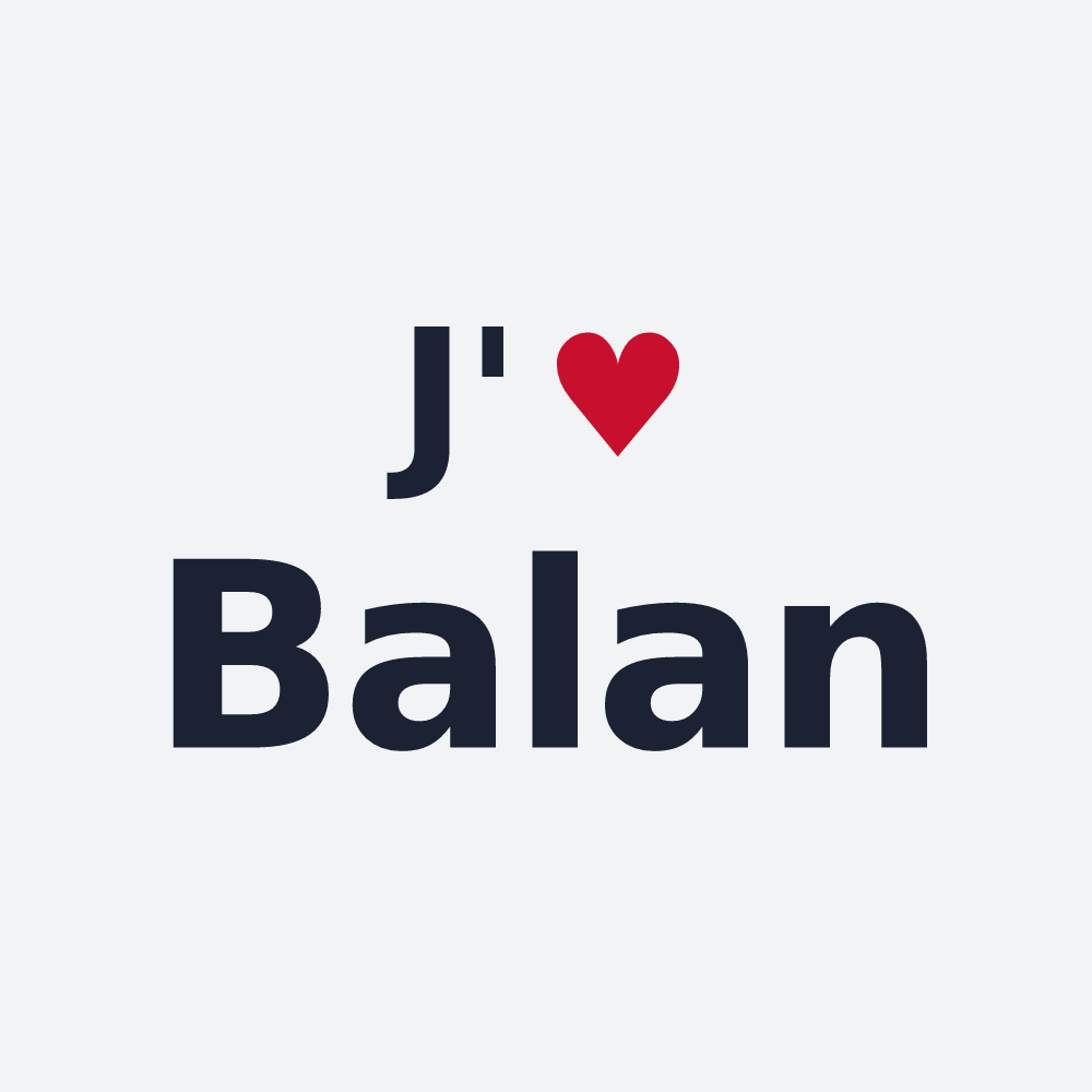 Poster personnalisé Balan — design « J'aime Balan » imprimé sur le poster