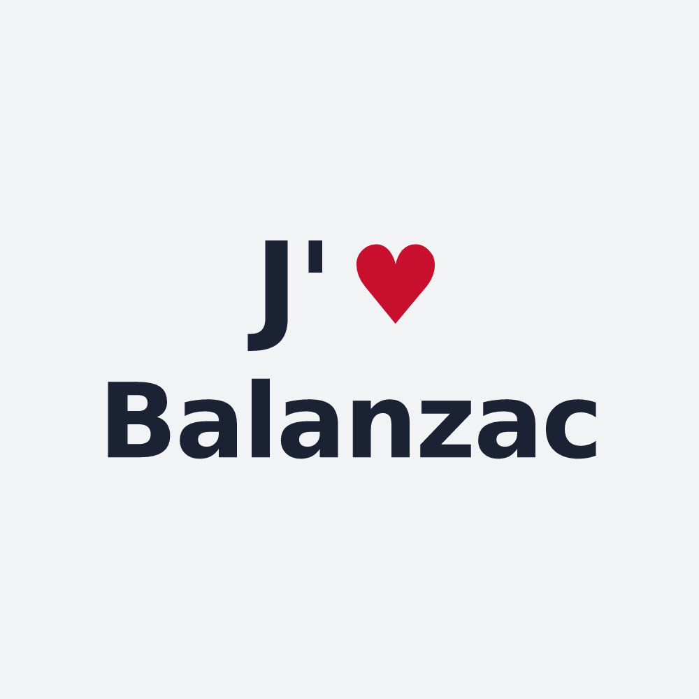 Poster personnalisé Balanzac — design J'aime Balanzac