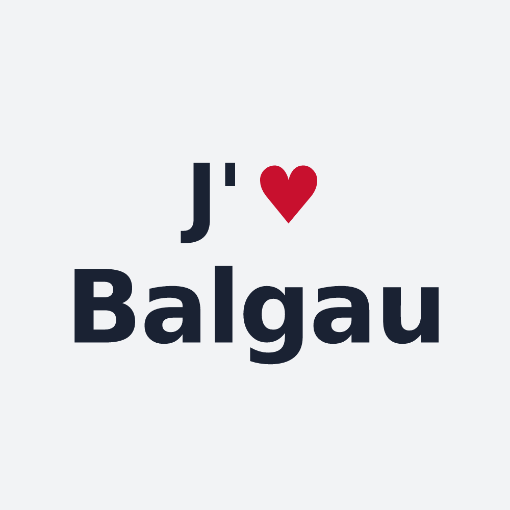 Poster personnalisé Balgau — design « J'aime Balgau » imprimé sur le poster