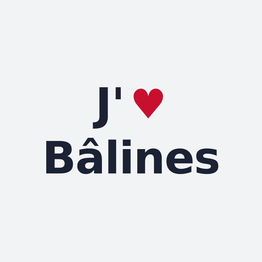 Poster personnalisé Bâlines — design J'aime Bâlines
