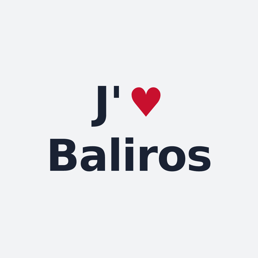 Poster personnalisé Baliros — design « J'aime Baliros » imprimé sur le poster