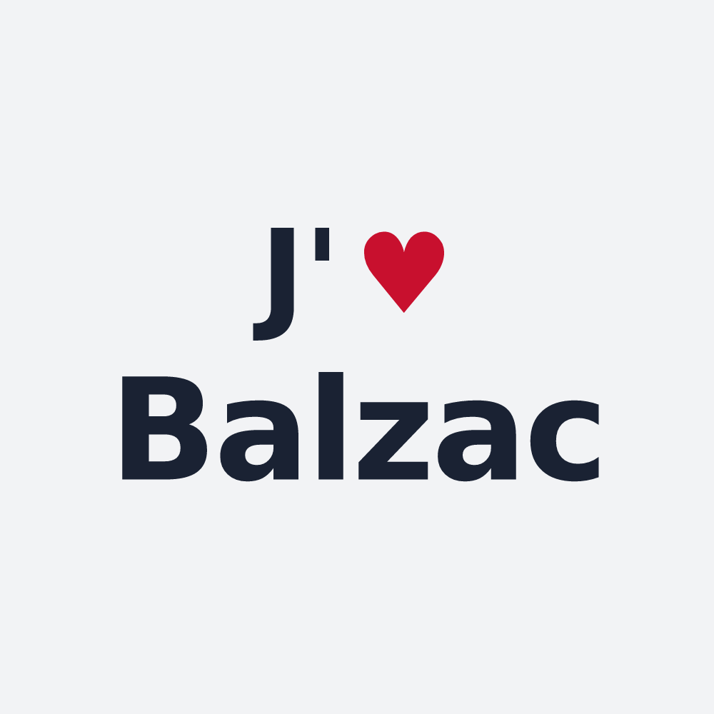 Poster personnalisé Balzac — design J'aime Balzac