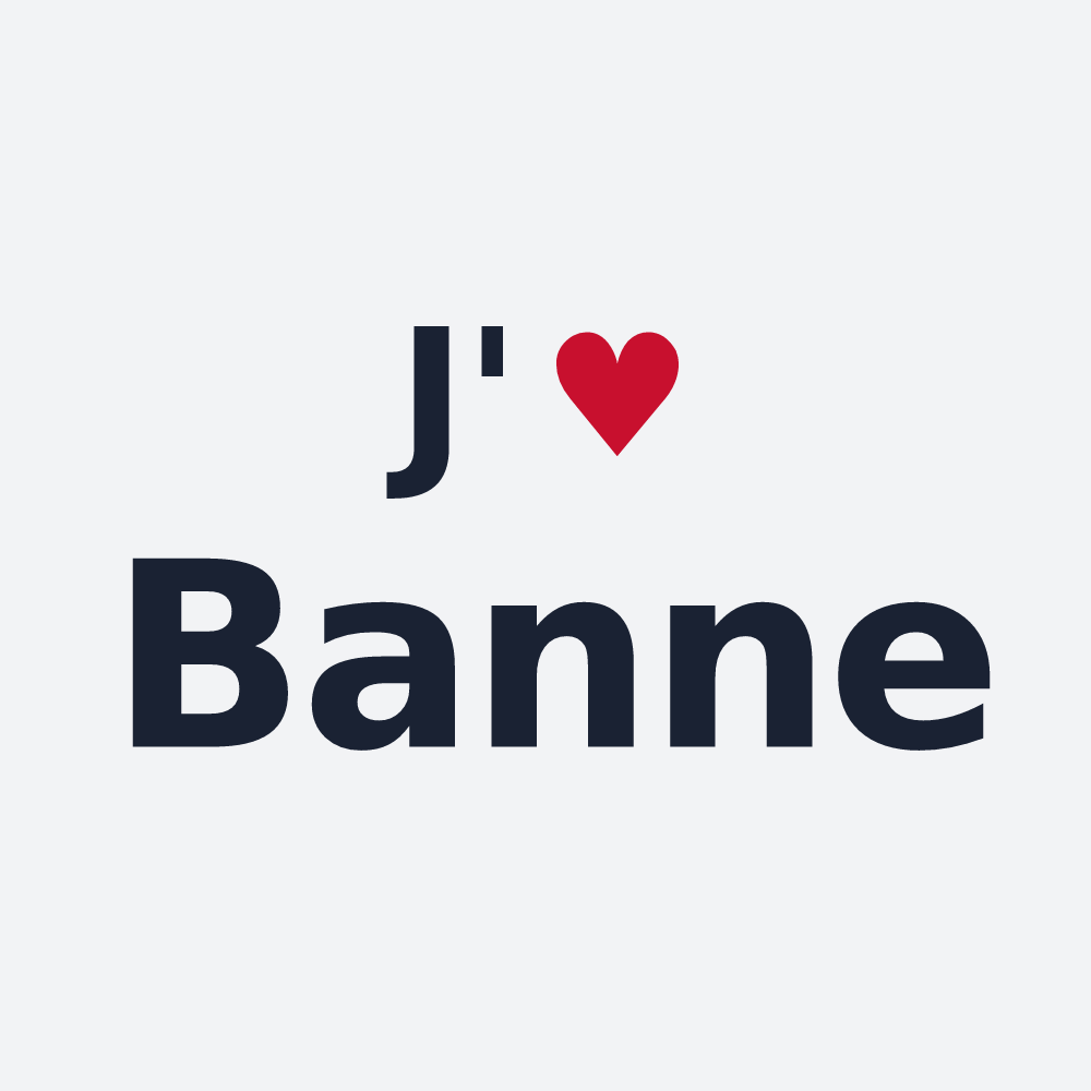 Poster personnalisé Banne — design « J'aime Banne » imprimé sur le poster