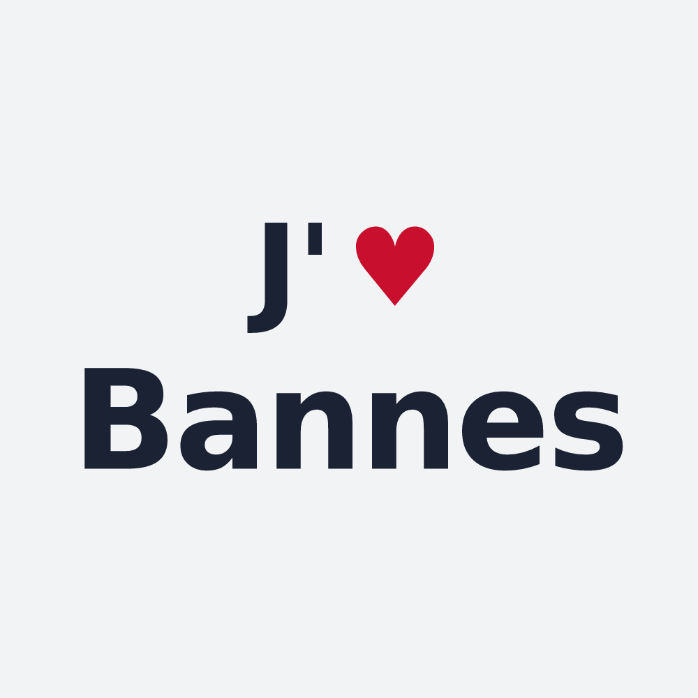 Poster personnalisé Bannes — design J'aime Bannes