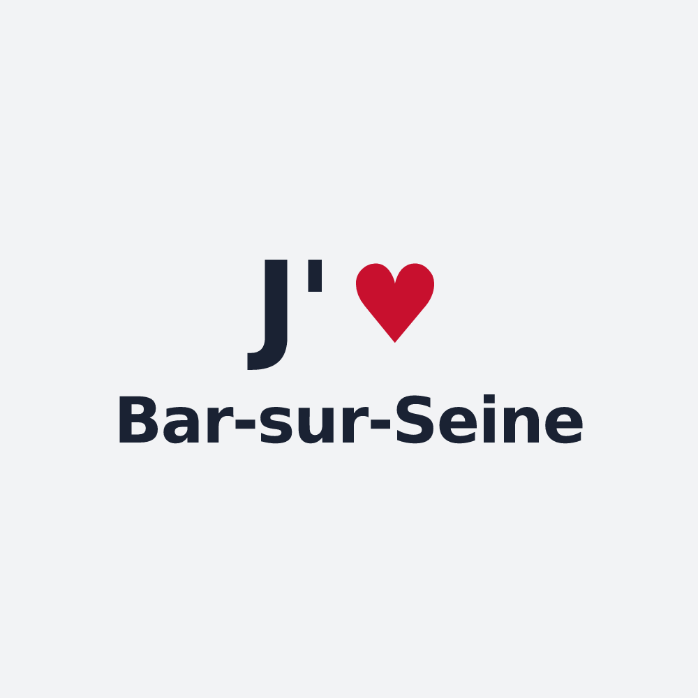 Poster personnalisé Bar-sur-Seine — design « J'aime Bar-sur-Seine » imprimé sur le poster