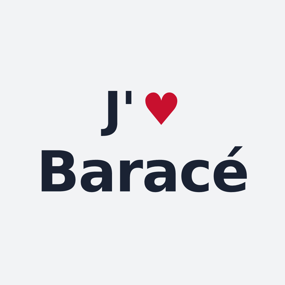 Poster personnalisé Baracé — design J'aime Baracé