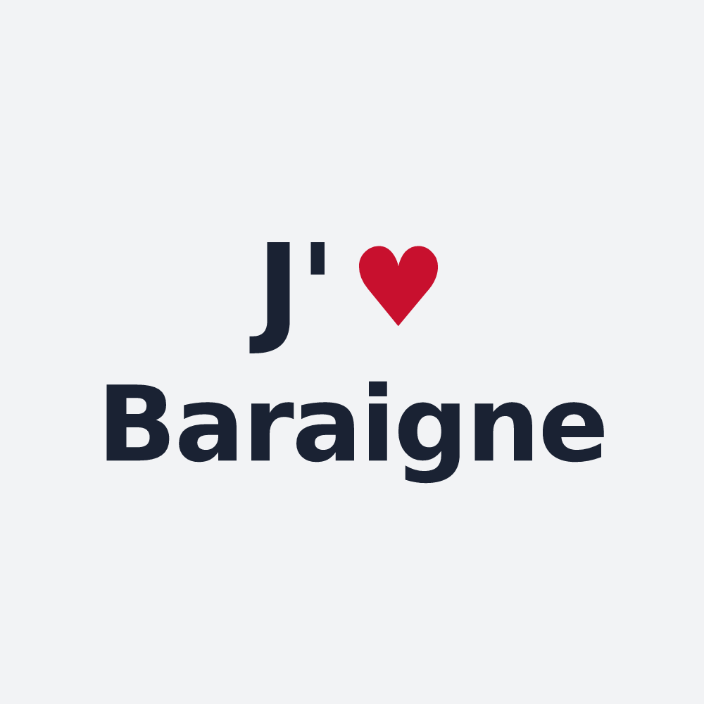 Poster personnalisé Baraigne — design J'aime Baraigne