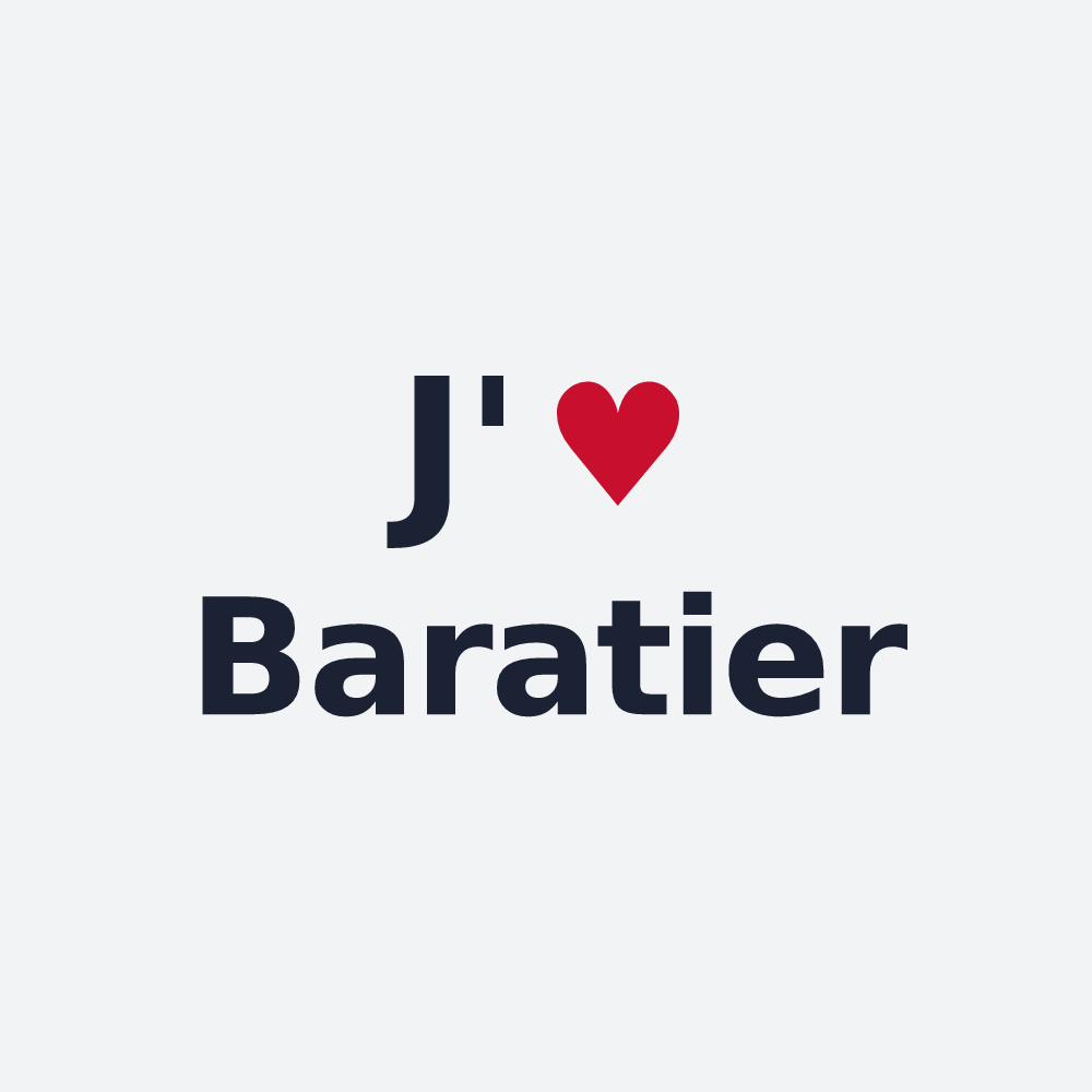 Poster personnalisé Baratier — design « J'aime Baratier » imprimé sur le poster