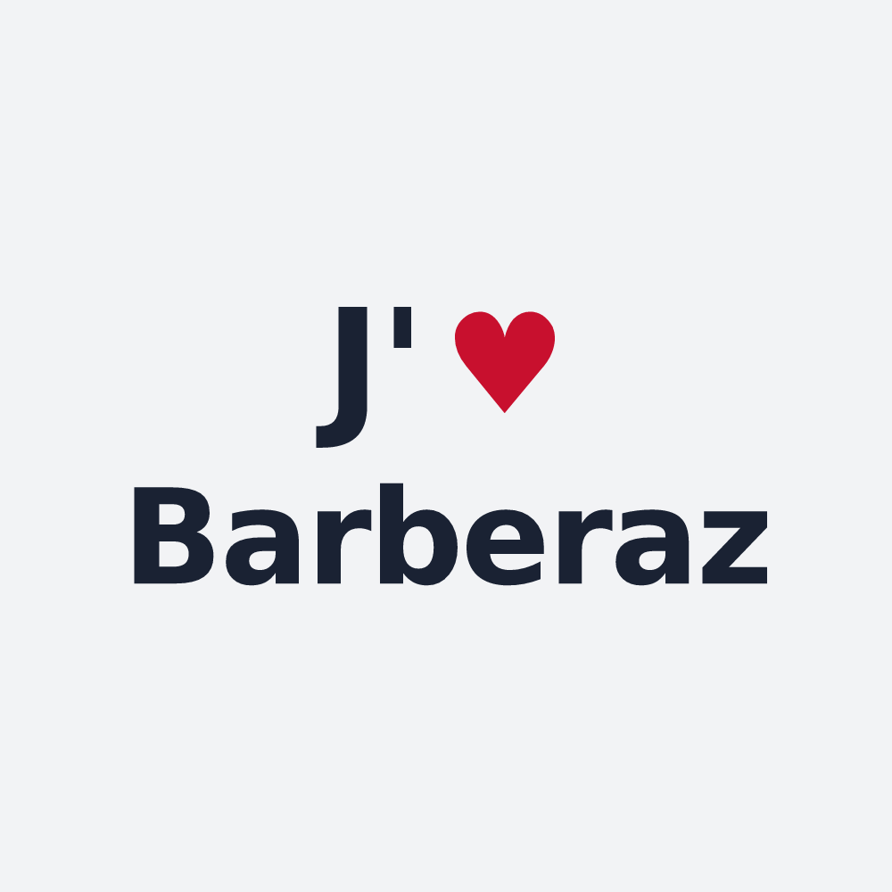 Poster personnalisé Barberaz — design « J'aime Barberaz » imprimé sur le poster