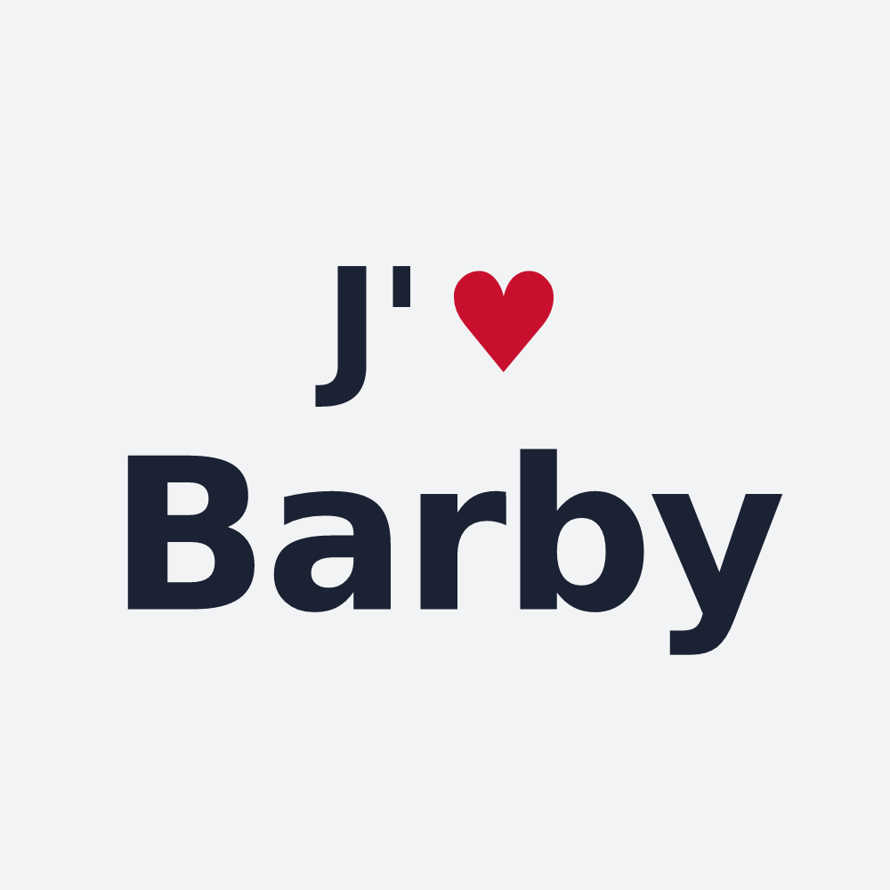 Poster personnalisé Barby — design « J'aime Barby » imprimé sur le poster