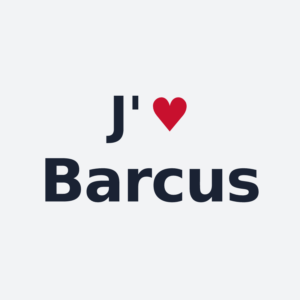 Poster personnalisé Barcus — design J'aime Barcus