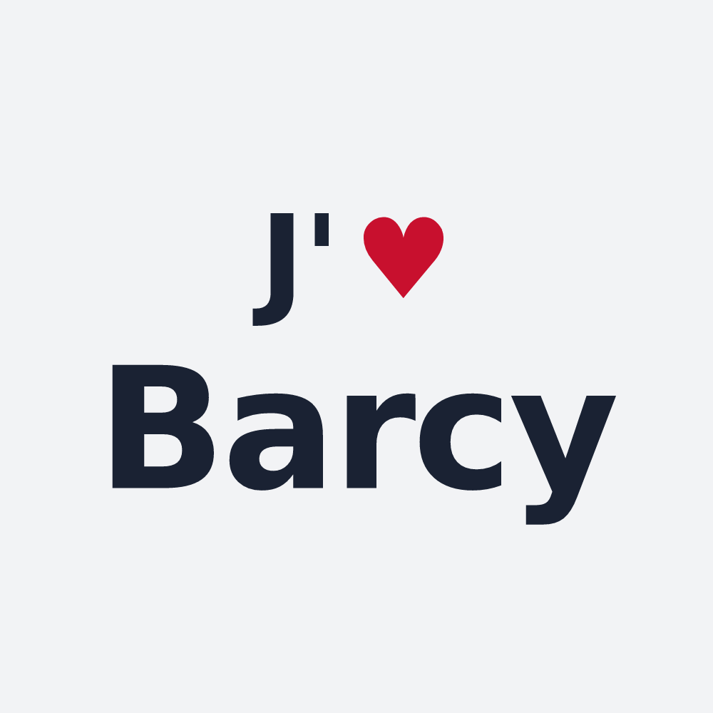 Poster personnalisé Barcy — design « J'aime Barcy » imprimé sur le poster