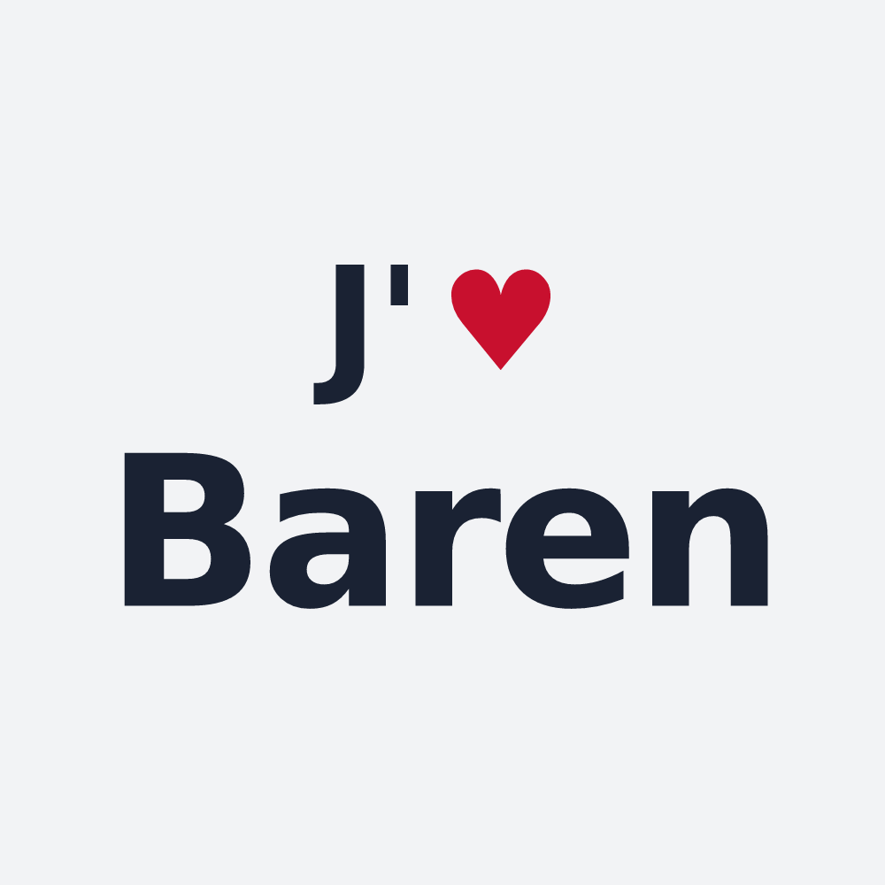 Poster personnalisé Baren — design « J'aime Baren » imprimé sur le poster