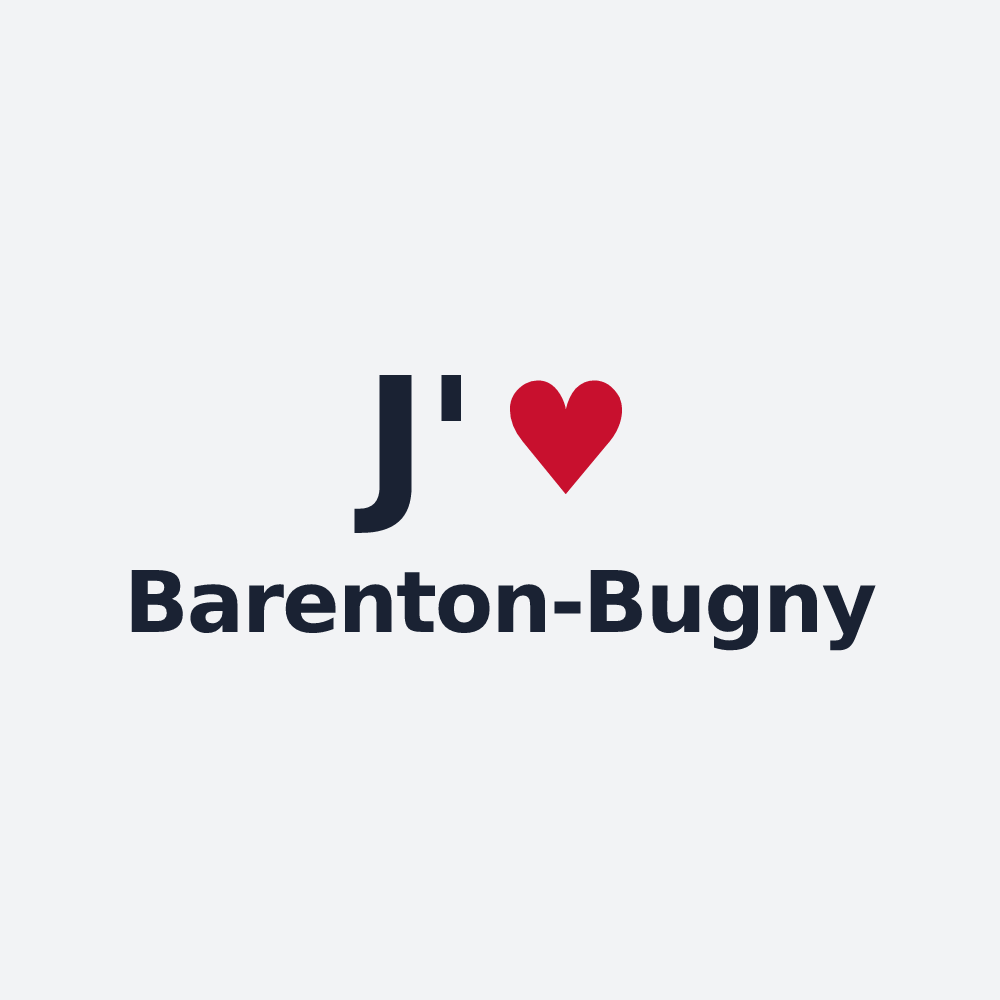 Poster personnalisé Barenton-Bugny — design J'aime Barenton-Bugny