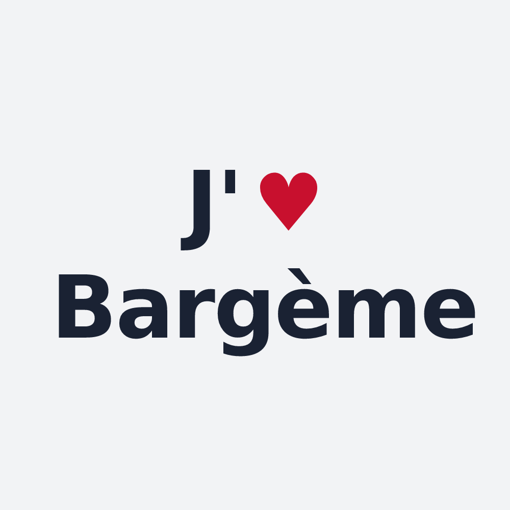 Poster personnalisé Bargème — design J'aime Bargème