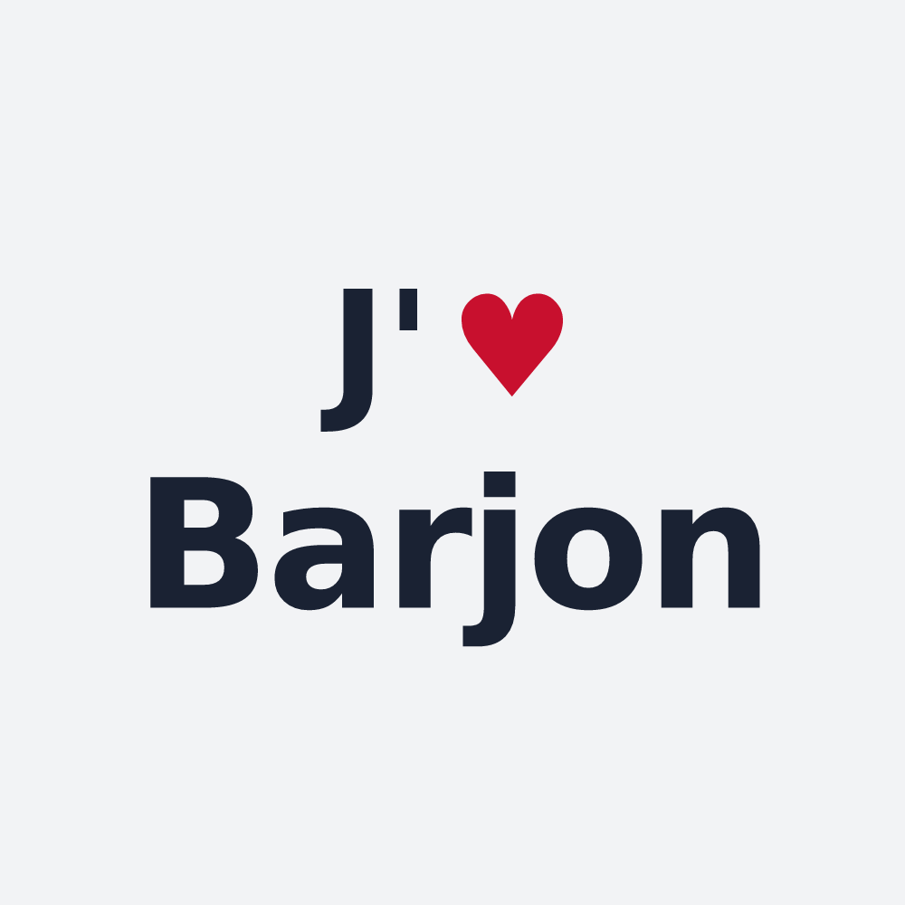Poster personnalisé Barjon — design J'aime Barjon