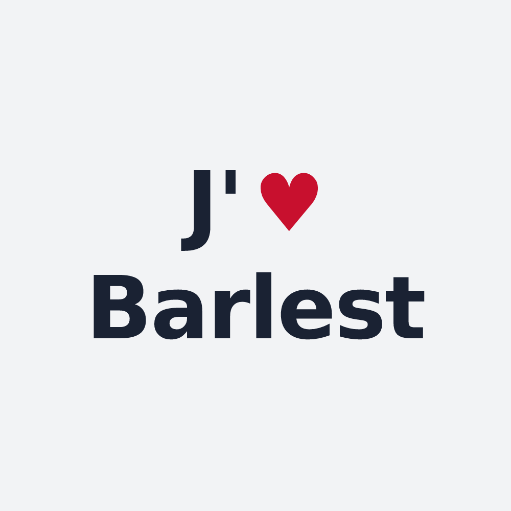 Poster personnalisé Barlest — design J'aime Barlest