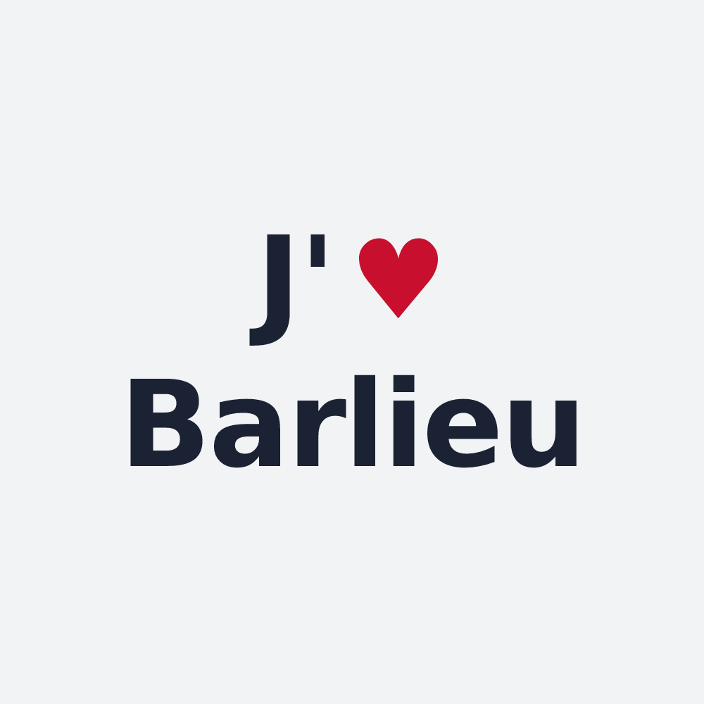 Poster personnalisé Barlieu — design « J'aime Barlieu » imprimé sur le poster