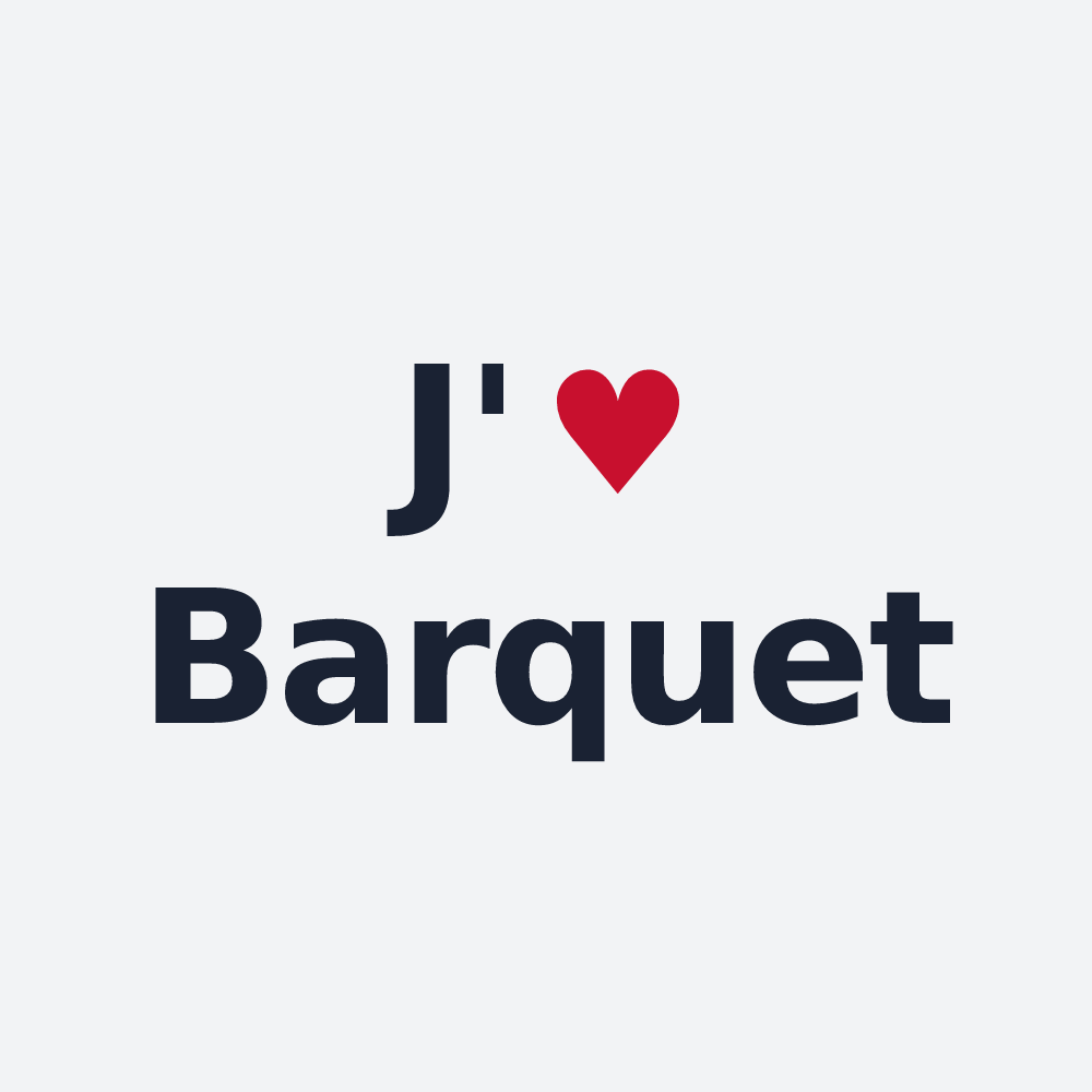 Poster personnalisé Barquet — design « J'aime Barquet » imprimé sur le poster