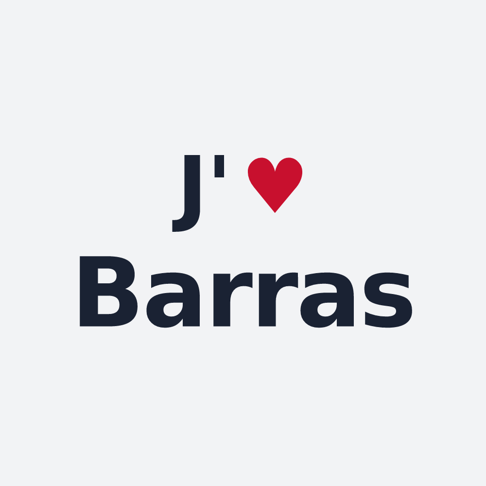Poster personnalisé Barras — design J'aime Barras