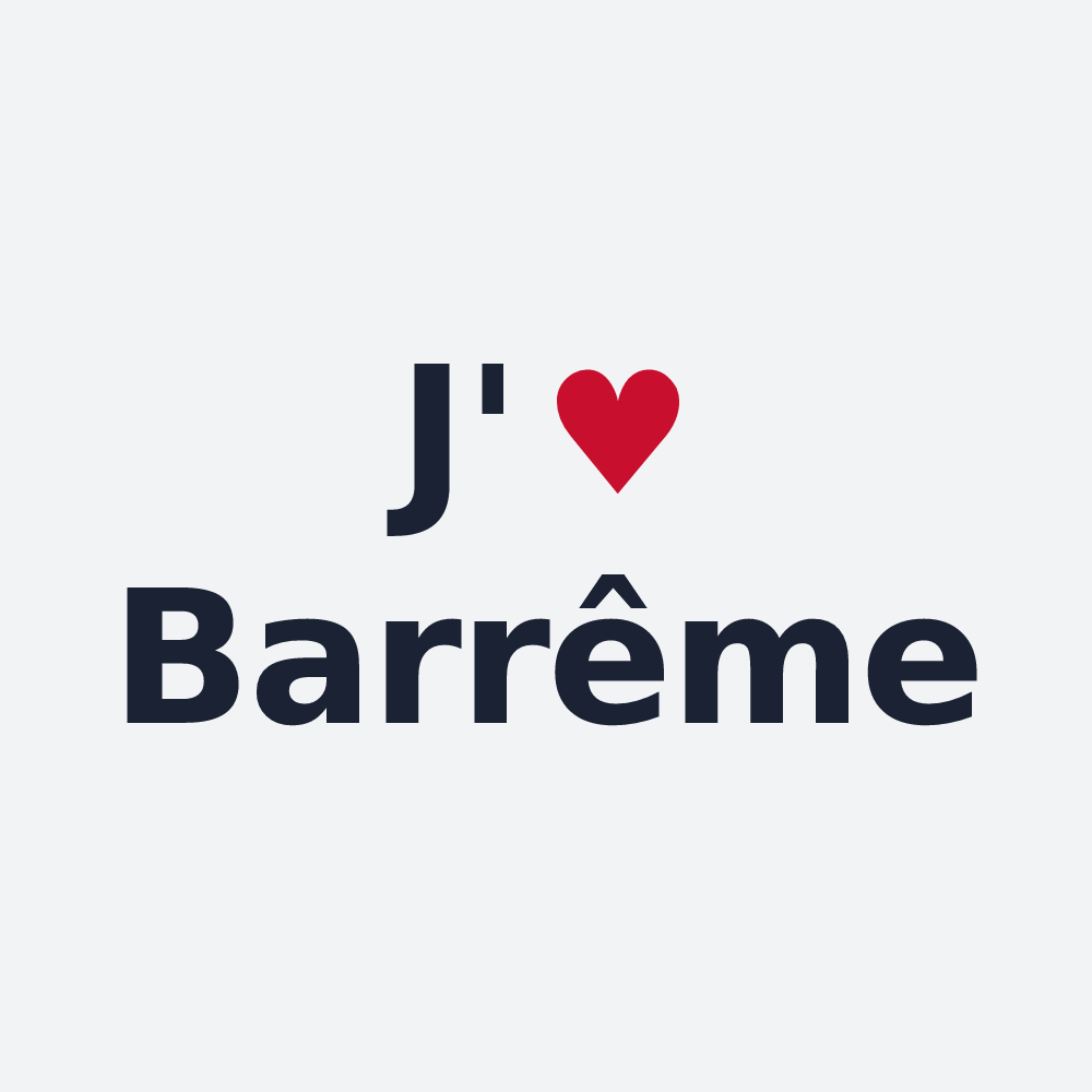 Poster personnalisé Barrême — design J'aime Barrême