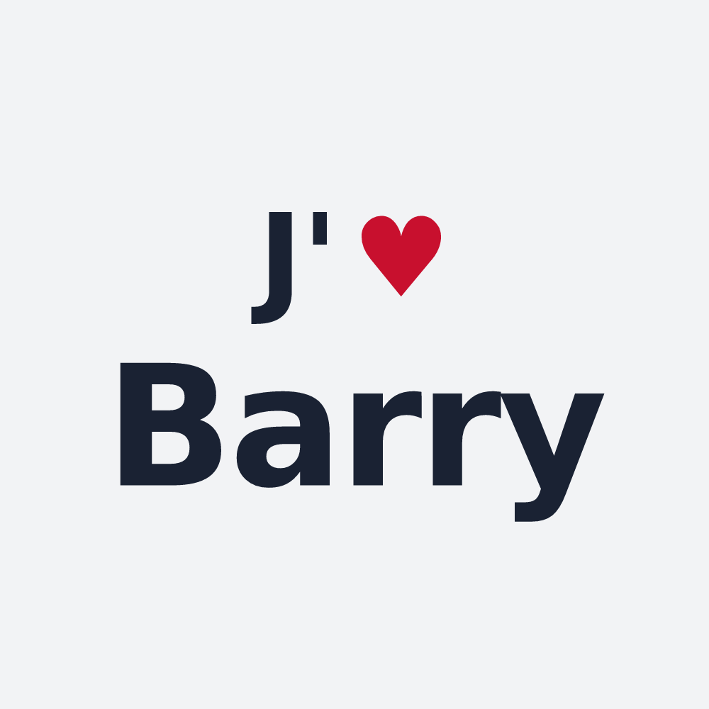 Poster personnalisé Barry — design J'aime Barry