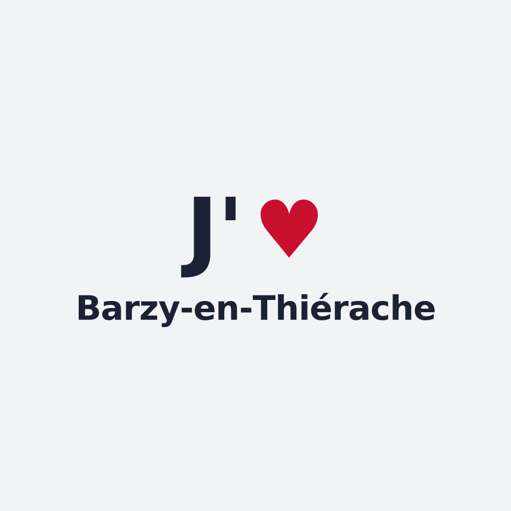 Poster personnalisé Barzy-en-Thiérache — design « J'aime Barzy-en-Thiérache » imprimé sur le poster