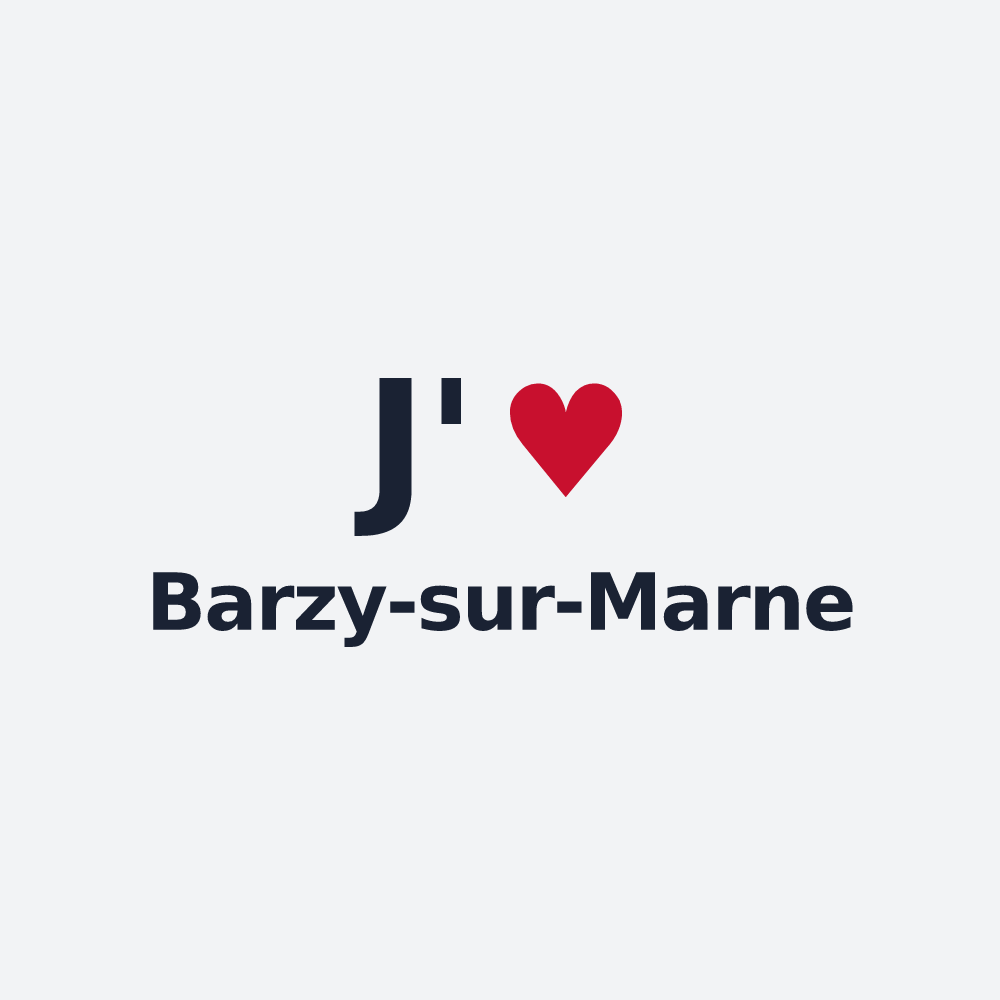 Poster personnalisé Barzy-sur-Marne — design J'aime Barzy-sur-Marne