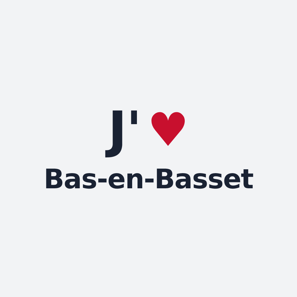 Poster personnalisé Bas-en-Basset — design J'aime Bas-en-Basset